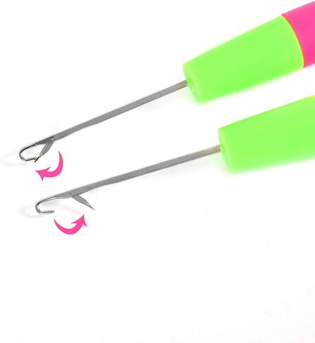 2Pcs Latch Hook Tool,Latch Hook Crochet Needle,Big Crochet Needle 5.0mm(0.2inch),Small Crochet Needle3.8 mm(0.15inch) in Saudi Arabia