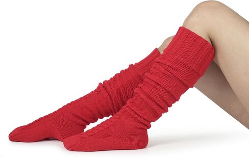 BomKinta Knee High Socks Women - Warm Knit Cozy Leg Warmers - Thick Boot Stockings for Women Size 5-10 in Saudi Arabia