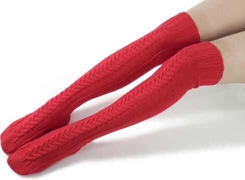 BomKinta Knee High Socks Women - Warm Knit Cozy Leg Warmers - Thick Boot Stockings for Women Size 5-10 in Saudi Arabia