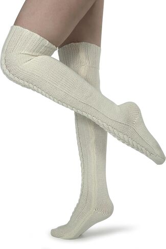 BomKinta Knee High Socks Women - Warm Knit Cozy Leg Warmers - Thick Boot Stockings for Women Size 5-10 in Saudi Arabia