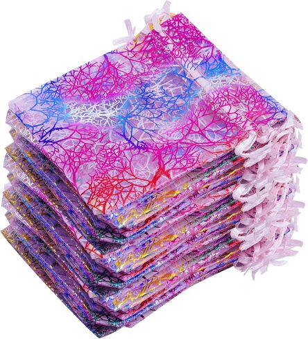 Marrywindix 100pcs Blue Organza Drawstring Pouches Jewelry bags, Candy Pouch Chocorate Pouch Party Wedding Favor Gift Bag in Saudi Arabia