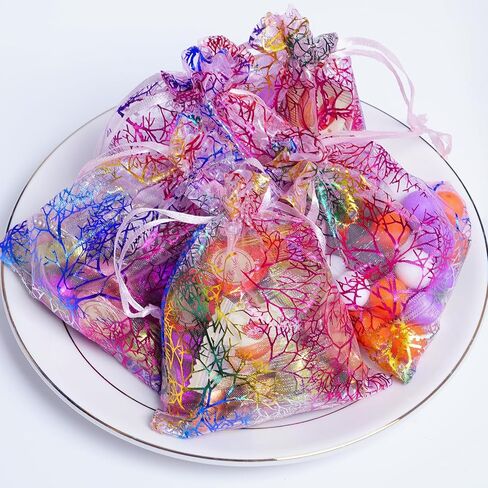 Marrywindix 100pcs Blue Organza Drawstring Pouches Jewelry bags, Candy Pouch Chocorate Pouch Party Wedding Favor Gift Bag in Saudi Arabia