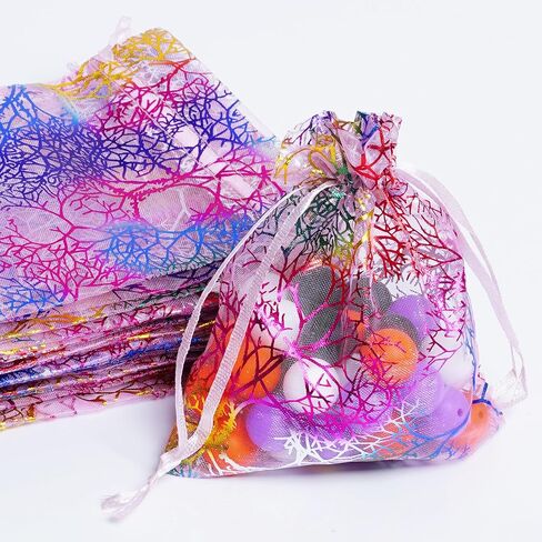 Marrywindix 100pcs Blue Organza Drawstring Pouches Jewelry bags, Candy Pouch Chocorate Pouch Party Wedding Favor Gift Bag in Saudi Arabia