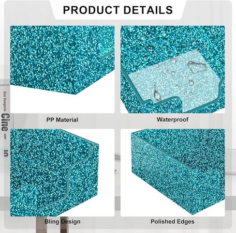 Rouidr Acrylic Sticky Note Holder, Self Stick Note Pad Holder, 3.94 x 3.94 Inch Glitter Memo Pad Dispenser Organizer for School Office Home Desk Supplies, Pink in Kuwait