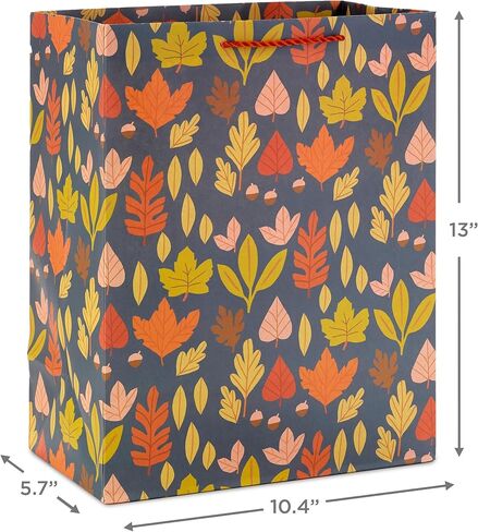 Hallmark 13" Large Fall Gift Bag Bundle (3 Bags: Orange and Tan Plaid, Leaves, Grateful" Wreath) for Thanksgiving, Friendsgiving, Boss's Day, Clergy Appreciation, Grandparents Day in Saudi Arabia