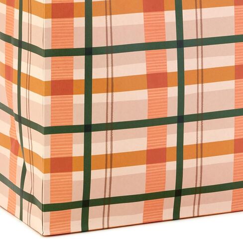 Hallmark 13" Large Fall Gift Bag Bundle (3 Bags: Orange and Tan Plaid, Leaves, Grateful" Wreath) for Thanksgiving, Friendsgiving, Boss's Day, Clergy Appreciation, Grandparents Day in Saudi Arabia
