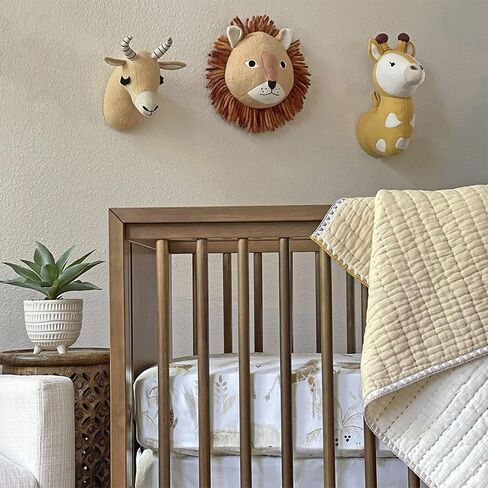 Crane Baby Safari Nursery Décor, Plush Animal Wall Décor for Boys and Girls, Lion, 10" x 9" x 5.5" in Kuwait