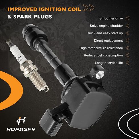 Ignition Coil Pack & Iridium Spark Plugs Set of 6 Compatible with Infiniti M35 FX35 G35 I35 QX4 Nissan 350Z Pathfinder Altima Frontier 3.5L 4.0L V6 Replaces# 22448-AL61C, UF401 in Saudi Arabia