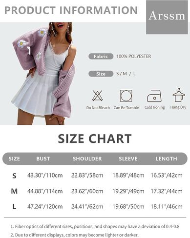 Arssm Y2K Womens Flower Cardigan Sweater Long Sleeve Knit Cropped Cardigan Open Front Cute Shrug Fall Sweater 90s Outfits in Saudi Arabia