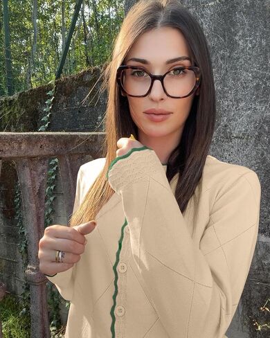 Tanou Women's Contrast Color Cardigan Sweater Button Down Crew Neck Knit Cardigans Long Sleeve Lightweight Casual Tops in Saudi Arabia