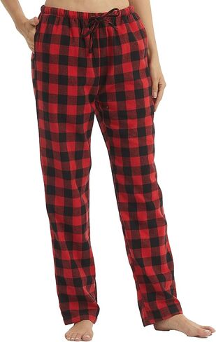 سراويل بيجامة نسائية من القطن الفانيلا منقوشة سراويل طويلة مريحة ناعمة Pj سراويل نوم برباط مع جيوب in Kuwait