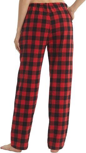 سراويل بيجامة نسائية من القطن الفانيلا منقوشة سراويل طويلة مريحة ناعمة Pj سراويل نوم برباط مع جيوب in Kuwait