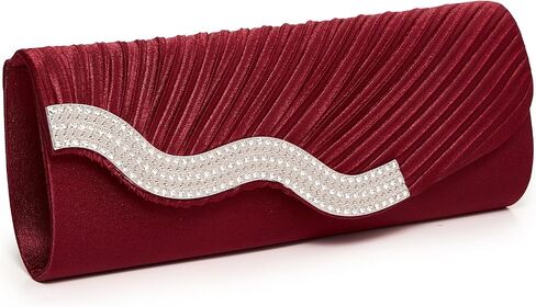 Kseymeir Evening Clutch Purses for Women Evening Bag Pleated Satin Handbags Chain Bag in Saudi Arabia