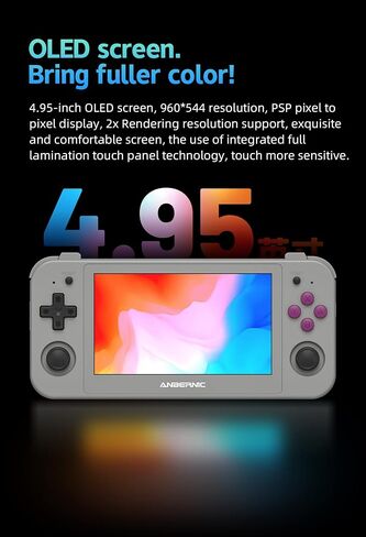 وحدة تحكم ألعاب محمولة باليد RG505 Retro Game بشاشة لمس OLED مقاس 4.95 بوصة مع نظام Android 12 Unisoc Tiger T618 ومتوافقة مع بطاقة TF المدمجة بسعة 128 جيجا بايت في متجر Google Play in Saudi Arabia