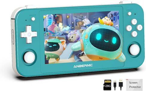 وحدة تحكم ألعاب محمولة باليد RG505 Retro Game بشاشة لمس OLED مقاس 4.95 بوصة مع نظام Android 12 Unisoc Tiger T618 ومتوافقة مع بطاقة TF المدمجة بسعة 128 جيجا بايت في متجر Google Play in Saudi Arabia