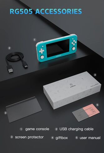 وحدة تحكم ألعاب محمولة باليد RG505 Retro Game بشاشة لمس OLED مقاس 4.95 بوصة مع نظام Android 12 Unisoc Tiger T618 ومتوافقة مع بطاقة TF المدمجة بسعة 128 جيجا بايت في متجر Google Play in Saudi Arabia
