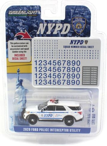 Greenlight 1/64 2020 NYPD Ford Police Interceptor Utility with Squad Decal Sheet 42776 in Saudi Arabia