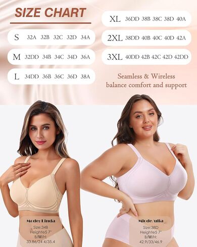 Womens Wireless Bra Push Up Bra for Women Seamless No Underwire Bras Regular & Plus Size Black in Saudi Arabia