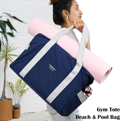 Personal Item Bag for Frontier Spirit Airlines 18x14x8, Under Seat Bags for Airplanes, Portable Foldable Duffle Bag for Travel Fitness Swim Yoga Beach, Navy Blue in Saudi Arabia