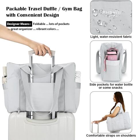 Personal Item Bag for Frontier Spirit Airlines 18x14x8, Under Seat Bags for Airplanes, Portable Foldable Duffle Bag for Travel Fitness Swim Yoga Beach, Navy Blue in Saudi Arabia