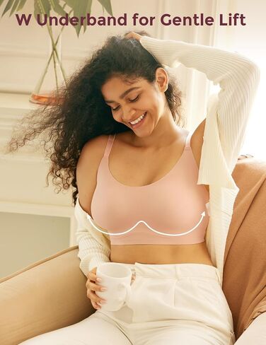 Momcozy Seamless Bras for Women, Pullover Bra Wireless Full Coverage Sleep Bra with Adjustable Straps EB095 in Saudi Arabia