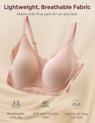 Momcozy Seamless Bras for Women, Pullover Bra Wireless Full Coverage Sleep Bra with Adjustable Straps EB095 in Saudi Arabia