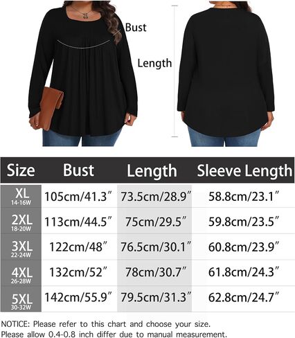 Womens Plus Size Tops Long Sleeve Shirts Fall Tunic Loose Fit Blouses with Leggings 1X-5X in Saudi Arabia