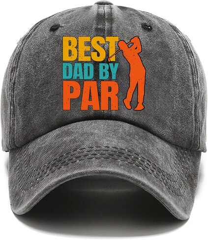 قبعة بيسبول سوداء مغسولة من Best Dad by Par Fun، قبعة قطنية عتيقة قابلة للتعديل، هدية تقاعد مضحكة للرجل، هدايا عيد الميلاد للزوج وأب الجد لمحبي الجولف in Kuwait