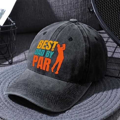 قبعة بيسبول سوداء مغسولة من Best Dad by Par Fun، قبعة قطنية عتيقة قابلة للتعديل، هدية تقاعد مضحكة للرجل، هدايا عيد الميلاد للزوج وأب الجد لمحبي الجولف in Kuwait