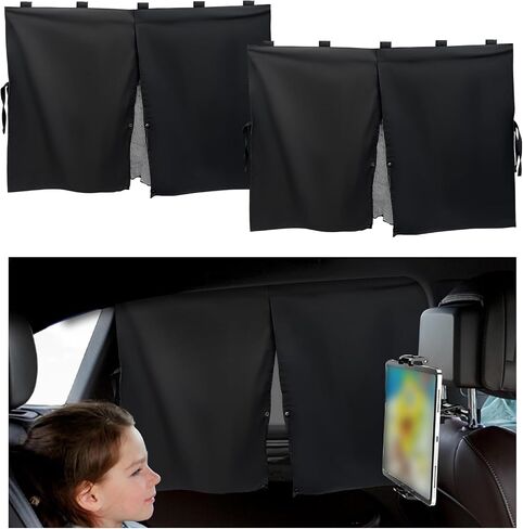 Car Window Shade, Magnetic Double Layer Auto Side Windows Sun Shade for Heat/UV Protection, Vehicle Privacy Window Curtain for Baby & Kids, Universal Car Accessories (2 PCS) in Saudi Arabia