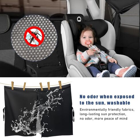 Car Window Shade, Magnetic Double Layer Auto Side Windows Sun Shade for Heat/UV Protection, Vehicle Privacy Window Curtain for Baby & Kids, Universal Car Accessories (2 PCS) in Saudi Arabia