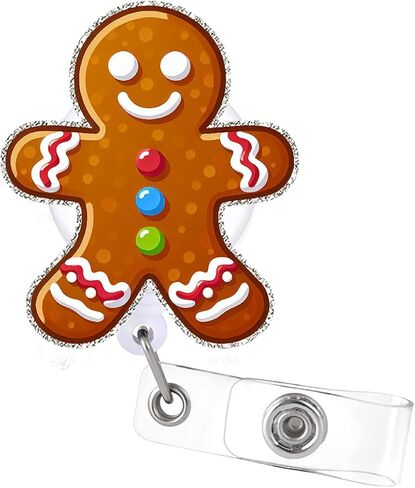 Cute Christmas Ghost with Gingerbread Coffee Badge Reel,Christmas Ghost Retractable ID Badge Holder, Teacher Badge Clip, Cute Holiday Badge Reel, RN CNA MA Nursing Gifts in Saudi Arabia