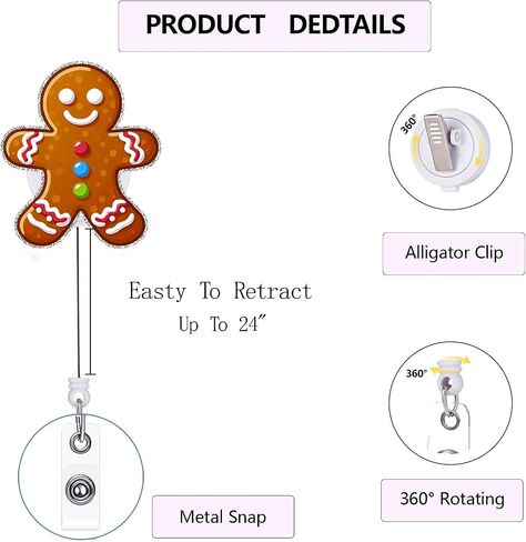 Cute Christmas Ghost with Gingerbread Coffee Badge Reel,Christmas Ghost Retractable ID Badge Holder, Teacher Badge Clip, Cute Holiday Badge Reel, RN CNA MA Nursing Gifts in Saudi Arabia