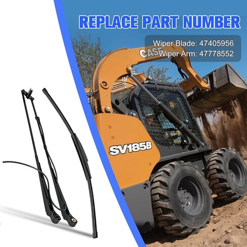 مجموعة شفرات ذراع الممسحة 47405956 47778552 ممسحة - ذراع مزدوج، ذراع ممسحة الزجاج الأمامي وشفرة مناسبة للحقيبة المدمجة والمسار الانزلاقي TR270 SR130 للمسار والجرافة الانزلاقية C227 in Kuwait