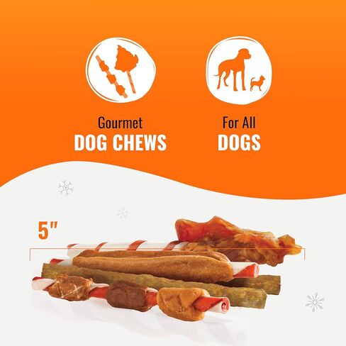 مجموعة متنوعة من Good 'n' Fun Good'n'Fun ثلاثية النكهة من سانتا، 10 قطع، إصدار محدود من مضغ الجلود الخام للعطلات للكلاب in Kuwait