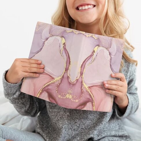 AFPANQZ Pink Marble Design Book Cover Protector Book Sleeve Jumbo Fabric Book Sleeve Suitable for Most Textbook Hardcover Book Paperbook Easy Apply Reusable Book Covers in Saudi Arabia