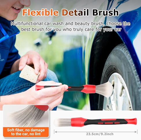 Preciva 5 Pack Wheel Brush Kit for Cleaning Wheel and Tire - Rim Brushes, Detailing Brush, Tire Brush - Bendable Wheel Cleaning Brush for Car Rim and Tire Detailing in Kuwait