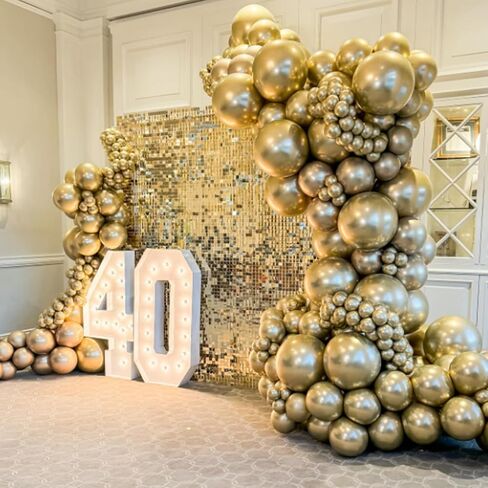 120pcs 5 inch Metallic Gold Balloons, small Chrome Gold Latex Balloons for Graduation Engagement Wedding Birthday Party Decorations in Kuwait