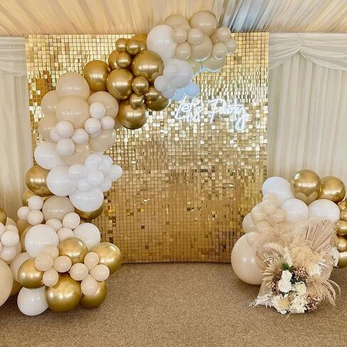 120pcs 5 inch Metallic Gold Balloons, small Chrome Gold Latex Balloons for Graduation Engagement Wedding Birthday Party Decorations in Kuwait