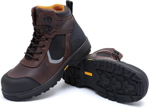 6" Work Boots For Men Leather ASTM F2413-18 Composite Safety Toe EH Rated Arch Support Anti Fatigue in Saudi Arabia
