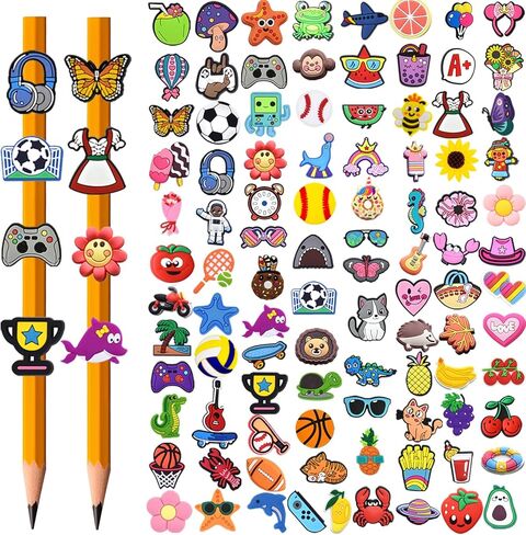 100PCS Pencil Toppers,Cute Pencil Charms for Kids classroom prizes elementary Pencil Decorations for School Supplies, Classroom Rewards Kids Incentives in Saudi Arabia