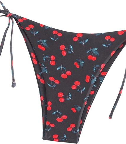 SOLY HUX Women's Bikini Sets Cherry Print Halter Triangle Tie Side Bathing Suits 2 Piece Swimsuit in Saudi Arabia