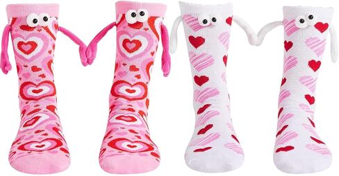 Jayoo Holding Hands Socks, Funny Magnetic Suction 3D Doll Couple Socks, Birthday Christmas Gifts for Valentines in Saudi Arabia