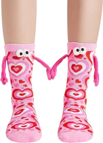 Jayoo Holding Hands Socks, Funny Magnetic Suction 3D Doll Couple Socks, Birthday Christmas Gifts for Valentines in Saudi Arabia