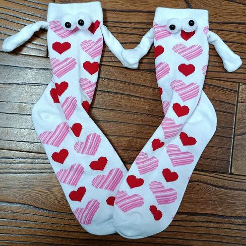 Jayoo Holding Hands Socks, Funny Magnetic Suction 3D Doll Couple Socks, Birthday Christmas Gifts for Valentines in Saudi Arabia