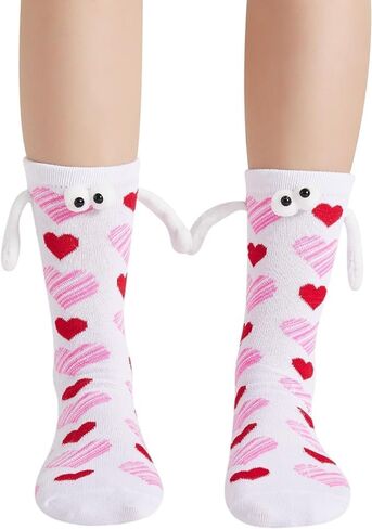 Jayoo Holding Hands Socks, Funny Magnetic Suction 3D Doll Couple Socks, Birthday Christmas Gifts for Valentines in Saudi Arabia