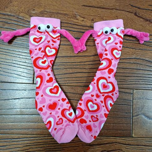 Jayoo Holding Hands Socks, Funny Magnetic Suction 3D Doll Couple Socks, Birthday Christmas Gifts for Valentines in Saudi Arabia