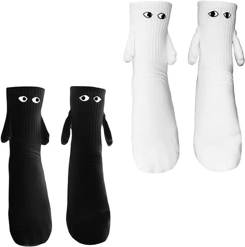 Jayoo Holding Hands Socks, Funny Magnetic Suction 3D Doll Couple Socks, Birthday Christmas Gifts for Valentines in Saudi Arabia