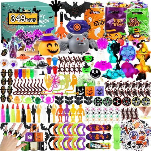 Halloween Party Favors, 48 Pcs Prefilled Plastic Pumpkins Halloween Toys in Bulk, Halloween Goodie Bags Fillers,Trick or Treat Classroom Prizes, Halloween Prizes Gifts for Kids in Kuwait
