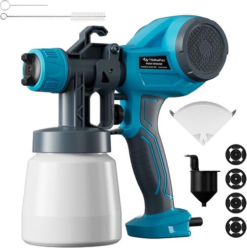Tilswall Alien 500 Paint Sprayer HVLP Electric Spray Paint Gun Lightweight with 4 Nozzles & 3 Spray Patterns, 100 DIN-s, Ideal Paint Sprayer for Furniture, Fences, Walls, Cabinets, DIY in Saudi Arabia